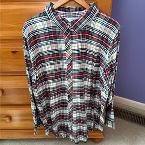 CJ Banks Plaid Flannel Button-down shirt, NWT